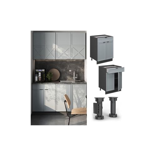 4066731455508 - Küchenschränke Fame-Line Hellblau-grau 60 cm mit Schublade ohne Arbeitsplatte Vicco 4066731455508 - Küchenschränke Fame-Line Hellblau-grau 60 cm mit Schublade ohne Arbeitsplatte Vicco