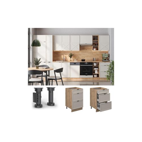 4066731452606 - Schubladenunterschrank Fame-Line Eiche Grau-Beige gerahmt 50 cm ohne Arbeitsplatte 4066731452606 - Schubladenunterschrank Fame-Line Eiche Grau-Beige gerahmt 50 cm ohne Arbeitsplatte