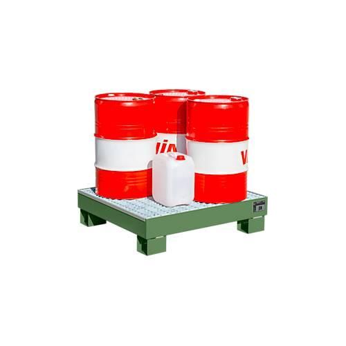 4052462036161 - eurokraft pro Stahl-Auffangwanne für 60-l-Fass LxBxH 800 x 900 x 220 mm lackiert grün RAL 6011 mit Gitterrost 4052462036161 - eurokraft pro Stahl-Auffangwanne für 60-l-Fass LxBxH 800 x 900 x 220 mm lackiert grün RAL 6011 mit Gitterrost