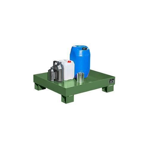 4052462022355 - eurokraft pro Stahl-Auffangwanne für 60-l-Fass LxBxH 800 x 900 x 220 mm lackiert grün RAL 6011 ohne Gitterrost 4052462022355 - eurokraft pro Stahl-Auffangwanne für 60-l-Fass LxBxH 800 x 900 x 220 mm lackiert grün RAL 6011 ohne Gitterrost