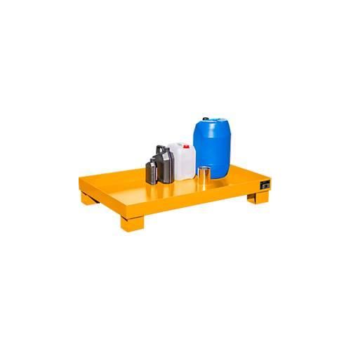 4052462022225 - eurokraft pro Stahl-Auffangwanne für 60-l-Fass LxBxH 800 x 1300 x 205 mm lackiert orange RAL 2000 ohne Gitterrost 4052462022225 - eurokraft pro Stahl-Auffangwanne für 60-l-Fass LxBxH 800 x 1300 x 205 mm lackiert orange RAL 2000 ohne Gitterrost