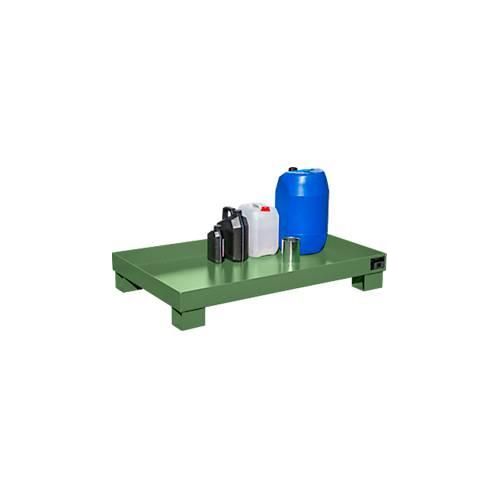 4052462022256 - eurokraft pro Stahl-Auffangwanne für 60-l-Fass LxBxH 800 x 1300 x 205 mm lackiert grün RAL 6011 ohne Gitterrost 4052462022256 - eurokraft pro Stahl-Auffangwanne für 60-l-Fass LxBxH 800 x 1300 x 205 mm lackiert grün RAL 6011 ohne Gitterrost
