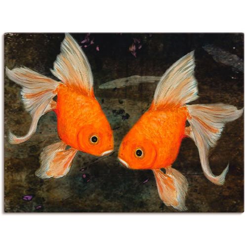 4055327360340 - Wandbild ARTLAND Turtelfische Bilder Gr B H 120 cm x 90 cm Leinwandbild Wassertiere 1 St orange Bild Kunstdruck Leinwandbild Kunstdrucke Bilder als Leinwandbild Wandaufkleber oder Poster in versch Größen