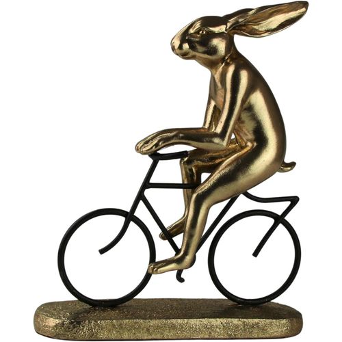 4056422230705 - Osterhase AM DESIGN Osterfigur Hase auf Fahrrad Frühjahrsdeko Dekofiguren Gr B H T 8 cm x 225 cm x 28 cm goldfarben (goldfarben schwarz) Dekofiguren Osterdekoration Dekofigur