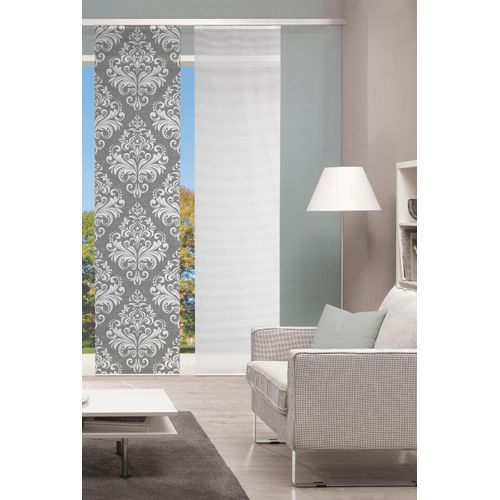 4056751337243 - Schiebegardine VISION S ORNAMI Gr 1 grau B60cm H260cm Polyester Gardinen HxB 260x60 Schiebevorhang Bambus-Optik Digitaldruck