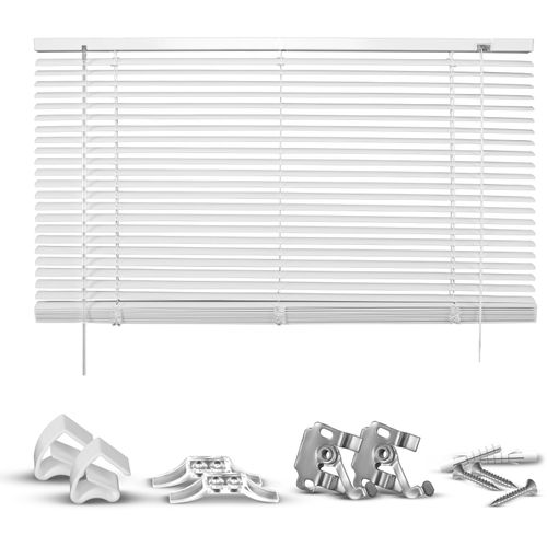 4015161117838 - Jalousie Matti Jalousien Gr 220cm einseitig verschiebbar 85cm weiß (weiß weiß weiß) Klemmfix-Jalousie aus Aluminium 4015161117838 - Jalousie Matti Jalousien Gr 220cm einseitig verschiebbar 85cm weiß (weiß weiß weiß) Klemmfix-Jalousie aus Aluminium