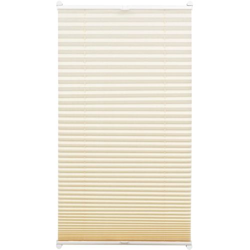 4003018279105 - Plissee EASYFIX mit 2 Bedienschienen Gr 5 beige (elfenbeinfarben) B90cm H130cm Obermaterial 100% Polyester Plissees in der Breite kürzbar