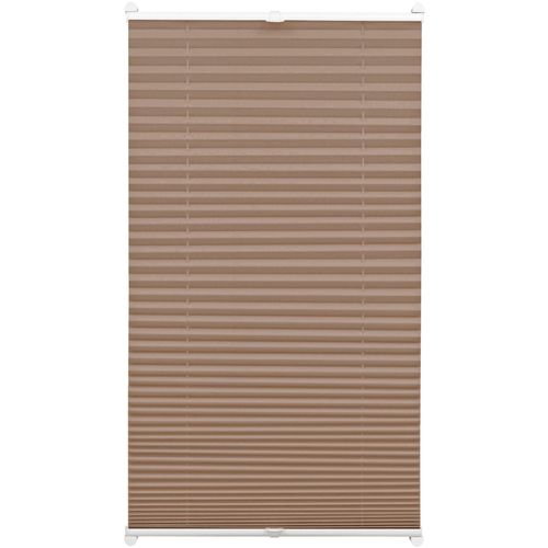 4003018289142 - Plissee EASYFIX mit 2 Bedienschienen Gr 5 grau (taupe) B90cm H130cm Obermaterial 100% Polyester Plissees in der Breite kürzbar