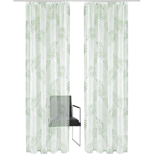 6920192965663 - Gardine MY HOME Paula Gr 3 grün B140cm H225cm Voile Polyester Gardinen Halbtransparent Voile Polyester