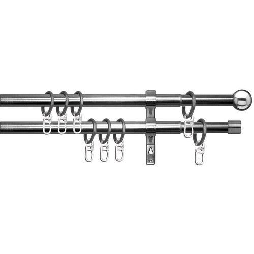 4004339382369 - Gardinenstange MY HOME Bari Gardinenstangen Gr L 120 cm - 230 cm Ø 16 mm 2 läufig silberfarben (edelstahlfarben) Gardinenstangen Wandmontage stufenlos verstellbare Teleskopstange 4004339382369 - Gardinenstange MY HOME Bari Gardinenstangen Gr L 120 cm - 230 cm Ø 16 mm 2 läufig silberfarben (edelstahlfarben) Gardinenstangen Wandmontage stufenlos verstellbare Teleskopstange