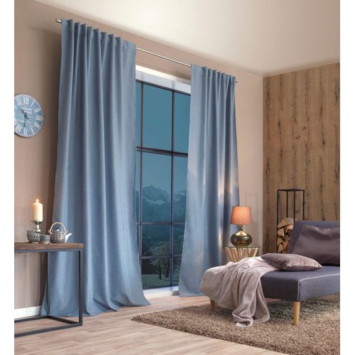 4056751473392 - Vorhang HOME BASICS ESKIMO Gr 4 blau B135cm H245cm Polyester Gardinen Thermostoff Uni ESKIMO