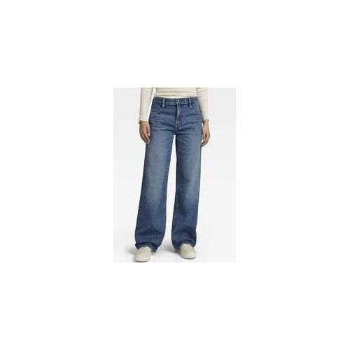 4057651616148 - Weite Jeans G-STAR Jeans Judee Straight Damen Gr 27 Länge 32 blau (faded harbor) Obermaterial 100% Baumwolle casual straight fit Jeans