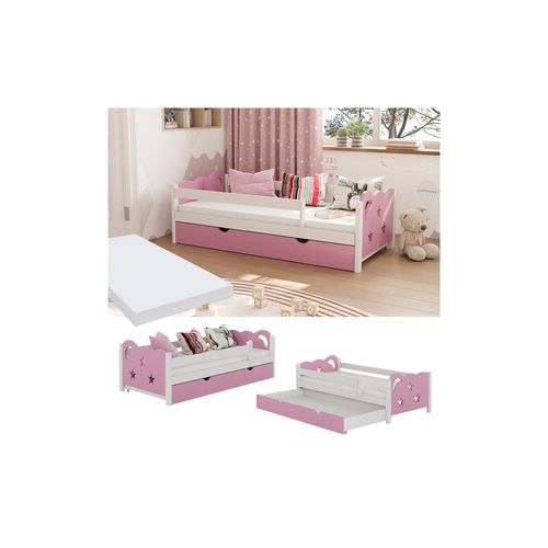 4066731272471 - Livinity Kinderbett Einzelbett Juniorbett Jessica Weiß Pink 160x80 cm Matratze modern Kinderzimmer Bett Bettschublade Rausfallschutz 4066731272471 - Livinity Kinderbett Einzelbett Juniorbett Jessica Weiß Pink 160x80 cm Matratze modern Kinderzimmer Bett Bettschublade Rausfallschutz