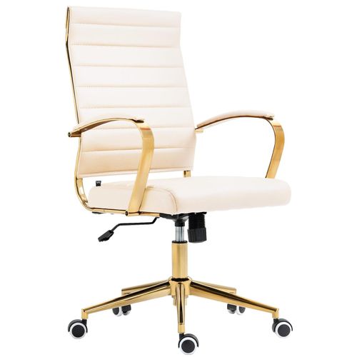 4251756494957 - Ergonomischer Bürostuhl Havanna Kunstleder I Höhenverstellbarer Schreibtischstuhl Mit Metall-Gestell In Gold-Optik I 360 Grad Drehbar 4251756494957 - Ergonomischer Bürostuhl Havanna Kunstleder I Höhenverstellbarer Schreibtischstuhl Mit Metall-Gestell In Gold-Optik I 360 Grad Drehbar