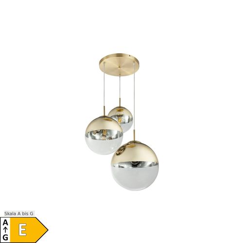 9007371547548 - LED Hängelampe Gold 3 Glas Kugeln 20 - 25 - 30 cm 9007371547548 - LED Hängelampe Gold 3 Glas Kugeln 20 - 25 - 30 cm
