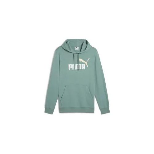 4057651534978 - Kapuzensweatshirt PUMA ESS 2 COLOR NO 1 LOGO HOODIE TR Herren Gr L grün (grün moon) Sweatware Obermaterial 68% Baumwolle 32% Polyester bedruckt sportlich regular fit normal Langarm Sweatshirts