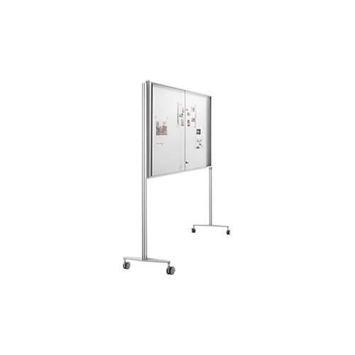 4260222865412 - mobiles Ständersystem für MEDIA ST MEDIA BA Schaukästen L 40 x B 30 x H 1950 mm mit Rollen und Fußausleger