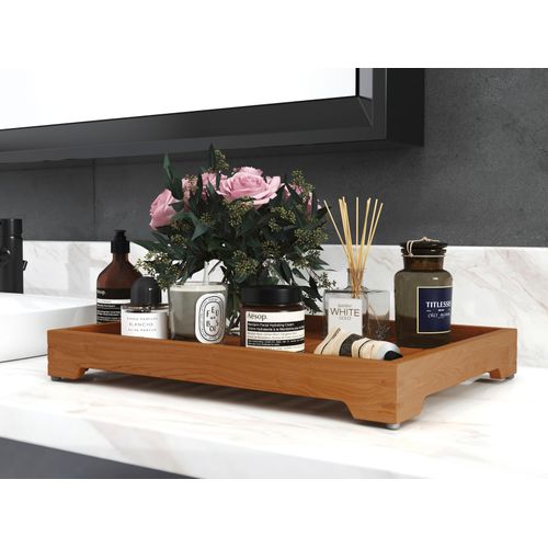 4250352526536 - Tablett DESTINY »SPA & LIVING« braun (holzfarben) B46cm H6cm L33cm Holz Tabletts Tablett 46x33x6 cm Teak