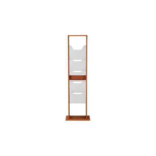 8698473819100 - Update Display Boden-Prospektständer WoodMagazine 10 x DIN A4 doppelseitig Buchenholz Acrylglas freistehend Buche