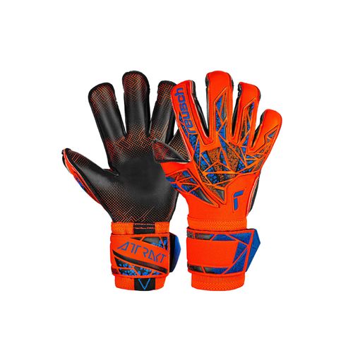 4060485473467 - Torwarthandschuhe REUSCH Attrakt Gold X Evolution GluePrint Damen Gr 75 orange (orange blau) 74% Elastodien 21% Polyester 5% Polyamid mehrfarbig Handschuhe mit Evolution Cut
