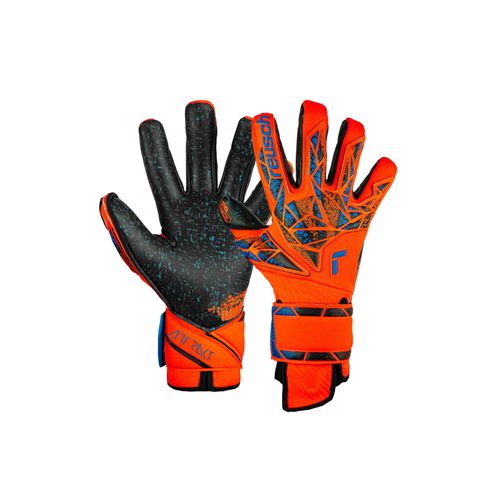 4060485473344 - Torwarthandschuhe REUSCH Attrakt Fusion Guardian Damen Gr 105 orange (orange blau) 79% Elastodien 17% Polyester 4% Polyamid mehrfarbig Sportlich Handschuhe mit Evolution Negative Cut