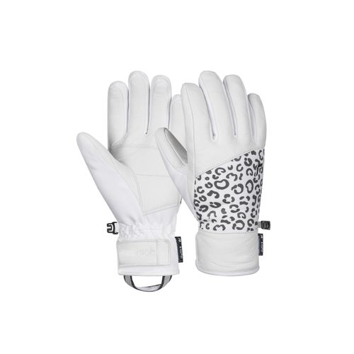 4060485447475 - Skihandschuhe REUSCH Beatrix R-TEX XT Damen Gr 7 grau (weiß grau) 69% Polyester 18% Ziegenleder 11% Polyamid 2% Elasthan mehrfarbig Feminin Handschuhe mit wasserdichter Membran