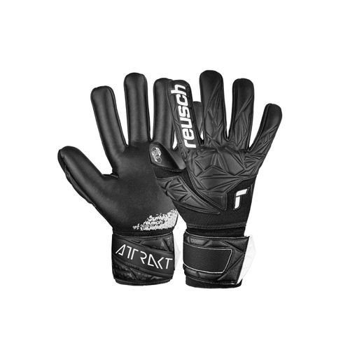 4060485480649 - Torwarthandschuhe REUSCH Attrakt Gold NC Finger Support Damen Gr 105 schwarz 50% Polyester 50% Baumwolle mehrfarbig Sportlich Handschuhe mit Negative Cut