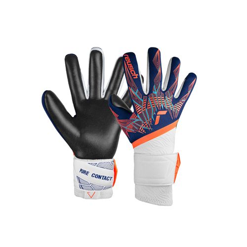 4060485487877 - Torwarthandschuhe REUSCH Pure Contact Gold Damen Gr 10 blau (blau orange) 80% Elastodien 13% Polyester 6% Polyamid 1% Polyurethan mehrfarbig Sportlich Handschuhe mit Hybrid Negative Cut
