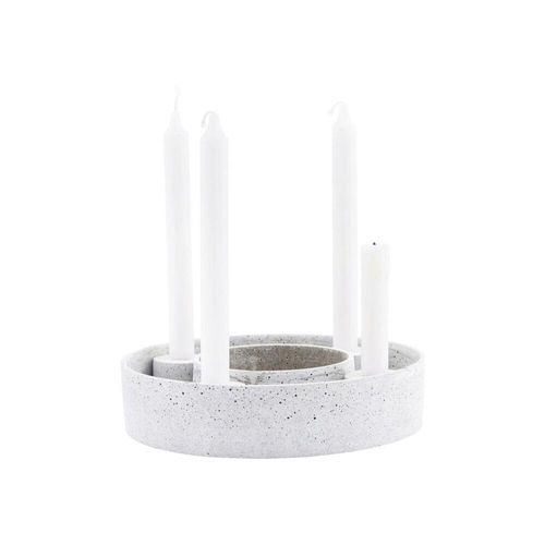 5707644457126 - House Doctor Kerzenständer The Ring Ø 26 cm Höhe 6 cm grau mit Stabkerzenhalter 5707644457126 - House Doctor Kerzenständer The Ring Ø 26 cm Höhe 6 cm grau mit Stabkerzenhalter