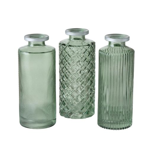 4020607820982 - Vase Adore 3er Set H13 Ø5 cm grün