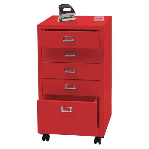 4057651575346 - Rollcontainer MCW-L49 Schubladenschrank Stahlschrank Aktenschrank Metall 75x40x41cm 5 Schubladen ~ rot 4057651575346 - Rollcontainer MCW-L49 Schubladenschrank Stahlschrank Aktenschrank Metall 75x40x41cm 5 Schubladen ~ rot