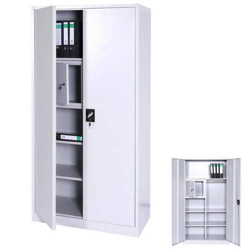 4057651937465 - Aktenschrank MCW-L60 Stahlschrank Mehrzweckschrank Schließfach Kleiderstange abschließbar Metall 185x90x45cm grau 4057651937465 - Aktenschrank MCW-L60 Stahlschrank Mehrzweckschrank Schließfach Kleiderstange abschließbar Metall 185x90x45cm grau