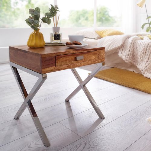 4250950215740 - Finebuy - Nachttisch Massivholz Sheesham Nachtkommode mit Schublade Nachtschrank Echtholz Nachtkästchen braun Nachtkonsole 4250950215740 - Finebuy - Nachttisch Massivholz Sheesham Nachtkommode mit Schublade Nachtschrank Echtholz Nachtkästchen braun Nachtkonsole