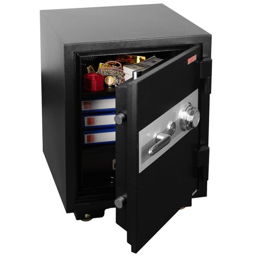 4057651859088 - Tresor MCW-L48 feuerfest (60min) Safe Geldschrank Doppelbolzenverriegelung 84kg Metall 68x48x47cm 48L ~ schwarz 4057651859088 - Tresor MCW-L48 feuerfest (60min) Safe Geldschrank Doppelbolzenverriegelung 84kg Metall 68x48x47cm 48L ~ schwarz