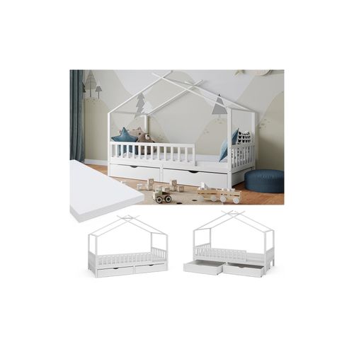 4066731276387 - Vitalispa Kinderbett Bettenhaus Einzelbett Franka Weiß 200 x 90 cm Matratze modern Kinderzimmer Bett Bettschublade Lattenrost Rausfallschutz 4066731276387 - Vitalispa Kinderbett Bettenhaus Einzelbett Franka Weiß 200 x 90 cm Matratze modern Kinderzimmer Bett Bettschublade Lattenrost Rausfallschutz