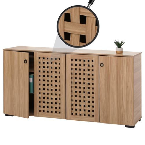 4057651849133 - Sideboard MCW-N87 Kommode Schrank Anrichte 3D-Flecht-Design 4 Türen 9 Staufächer 83x159x37cm ~ braun 4057651849133 - Sideboard MCW-N87 Kommode Schrank Anrichte 3D-Flecht-Design 4 Türen 9 Staufächer 83x159x37cm ~ braun