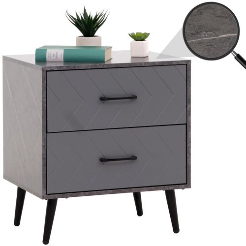 4057651705262 - Nachttisch MCW-N89 Beistelltisch Nachtschrank Schublade Fischgrätenmuster Melamin Holz 55x48x40cm ~ Marmor-Optik grau 4057651705262 - Nachttisch MCW-N89 Beistelltisch Nachtschrank Schublade Fischgrätenmuster Melamin Holz 55x48x40cm ~ Marmor-Optik grau