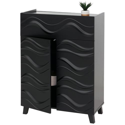4057651704180 - Kommode MCW-N86 Schrank Sideboard Anrichte 3D-Wellen-Design Push-to-open Türen 107x76x36cm ~ schwarz 4057651704180 - Kommode MCW-N86 Schrank Sideboard Anrichte 3D-Wellen-Design Push-to-open Türen 107x76x36cm ~ schwarz