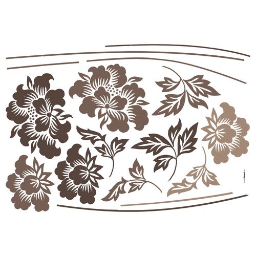 4036834377045 - KOMAR Wandtattoo Beautiful Wandtattoos 100x70 cm (Breite x Höhe) selbstklebendes Wandtattoo Gr B H 100 cm x 70 cm Blumen grau Wandtattoos Natur
