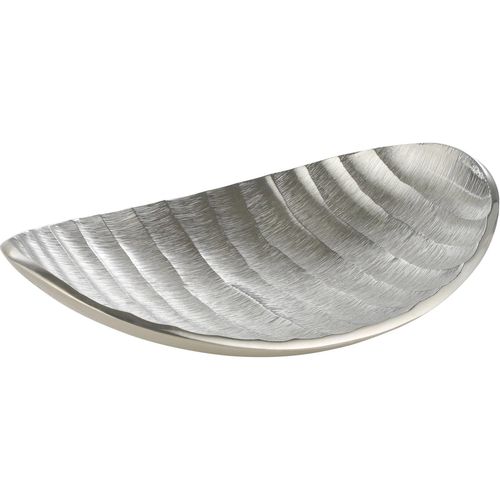 9008606245659 - EGLO LIVING Dekoschale Forleyet elegante Schale zum Dekorieren Dekoteller handmade im Wellendesign Metallteller aus Aluminium in Silber 26 x 185