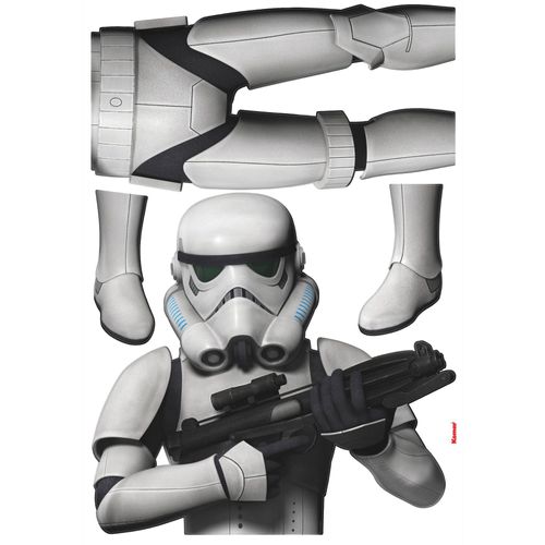 4036834347222 - KOMAR Wandtattoo Star Wars Stormtrooper Wandtattoos 100x70 cm (Breite x Höhe) selbstklebendes Wandtattoo Gr B H 100 cm x 160 cm schwarz-weiß (weiß schwarz) Wandtattoos Wandsticker
