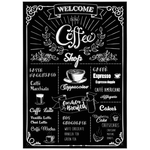 4036834177393 - Wandtattoo KOMAR Coffeeshop - Größe 50 x 70 cm schwarz (schwarz weiß) B50cm Folie Wandtattoos selbstklebend Wandsticker