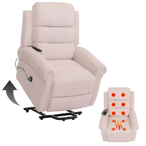 4057651878454 - Fernsehsessel MCW-K63 Relaxsessel Liegefunktion Aufstehhilfe Massage Heizfunktion Stoff (220g m²) Cord ~ creme-weiß 4057651878454 - Fernsehsessel MCW-K63 Relaxsessel Liegefunktion Aufstehhilfe Massage Heizfunktion Stoff (220g m²) Cord ~ creme-weiß
