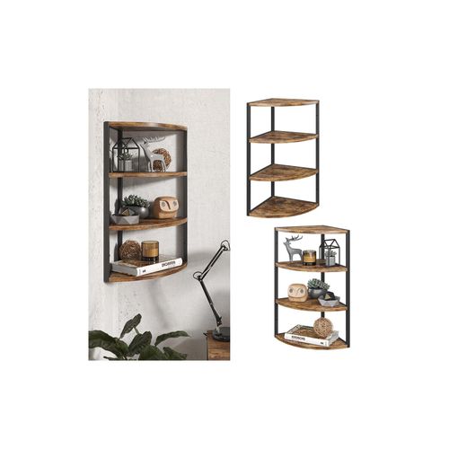 4251421971899 - Eckregal Standregal Raumteiler Fyrk 3 Ebenen Medienregal Antikholz-Optik 4251421971899 - Eckregal Standregal Raumteiler Fyrk 3 Ebenen Medienregal Antikholz-Optik