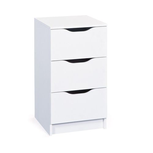 4010340194129 - Kommode Nachttisch Westphalen 3 Schubladen - Weiss 4010340194129 - Kommode Nachttisch Westphalen 3 Schubladen - Weiss