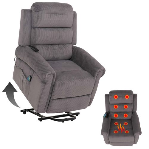 4057651878492 - Fernsehsessel MCW-K63 Relaxsessel Liegefunktion Aufstehhilfe Massage Heizfunktion Stoff (220g m²) Cord ~ dunkelgrau 4057651878492 - Fernsehsessel MCW-K63 Relaxsessel Liegefunktion Aufstehhilfe Massage Heizfunktion Stoff (220g m²) Cord ~ dunkelgrau