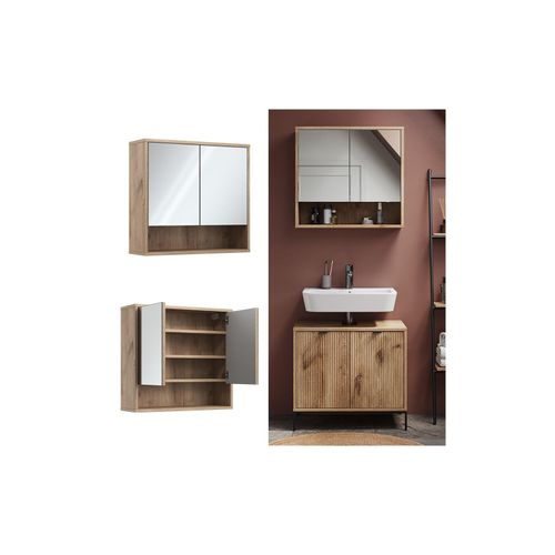 4066731444755 - Bad-Spiegelschrank Eliza Viking Oak 70 x 65 cm mit 2 Türen