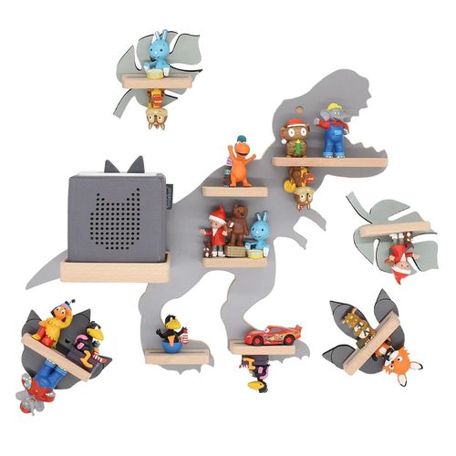 4260641122943 - Kinderregal Tier Dinosaurier hängend für Toniebox und Tonie Figuren platzsparendes Regal Maße H 44 x B 53 x T 19 cm Wandregal für Musikbox und Figuren Aufbewahrung mit Magneteinsätzen Aufbewahrungsregal Holz Dino 4260641122943 - Kinderregal Tier Dinosaurier hängend für Toniebox und Tonie Figuren platzsparendes Regal Maße H 44 x B 53 x T 19 cm Wandregal für Musikbox und Figuren Aufbewahrung mit Magneteinsätzen Aufbewahrungsregal Holz Dino