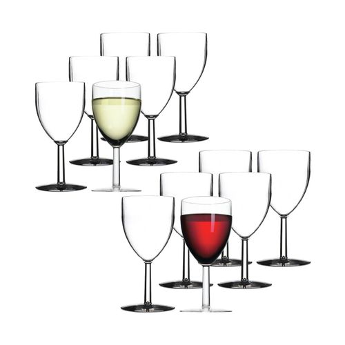 4260762066560 - Kunststoff Rot- und Weißweingläser 300 ml + 200 ml 12er Set