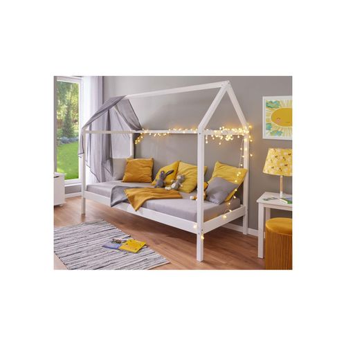 4010340402903 - Kinderbett Hausbett Sunroad 90x200 cm in Kiefer Massivholz - Weiss 4010340402903 - Kinderbett Hausbett Sunroad 90x200 cm in Kiefer Massivholz - Weiss